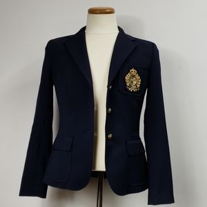 Ralph Lauren Embroidered Navy Blazer - Size 4